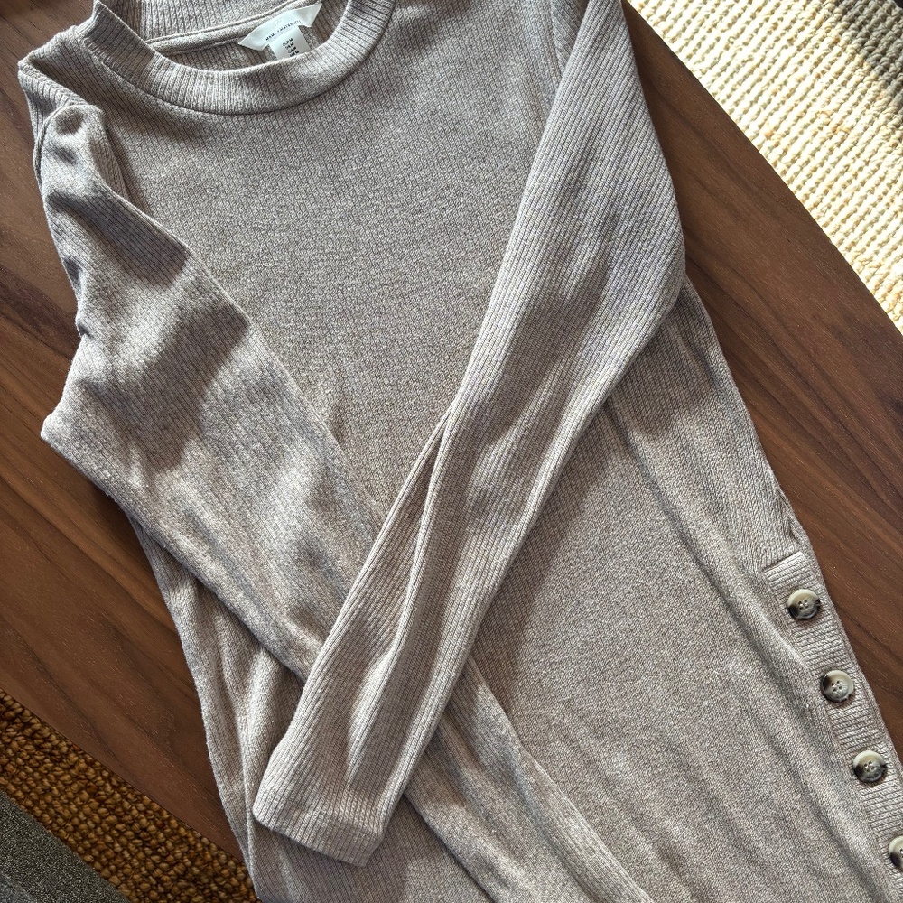 Beige Ribbed Maternity Shirt